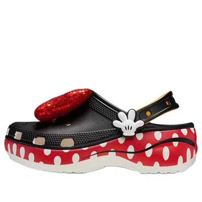 Crocs X Disney Minnie Mouse Classic Platform Clog Mules In Black