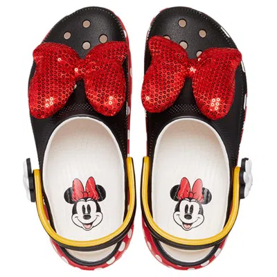 Crocs X Disney Minnie Mouse Classic Platform Clog Mules In Black