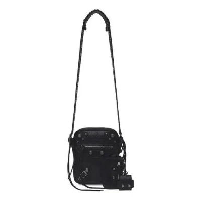 Balenciaga Black Leather Le Cagole Men Crossbody Bag