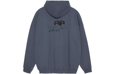 Balenciaga Hand-drawn Bb Icon Hoodie Large Fit 'blue'