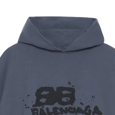Balenciaga Hand-drawn Bb Icon Hoodie Large Fit 'blue'