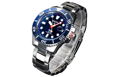 Seiko X Padi Eco Drive Silver/blue In Metallic