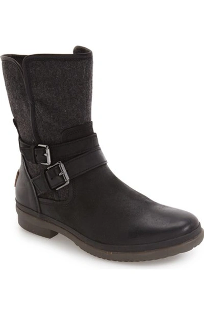 Ugg 'simmens' Waterproof Leather Boot (women) In Black Leather