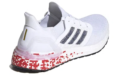 Adidas Originals (wmns) Adidas Ultraboost 20 'digital Pixel - White Scarlet' In Multi