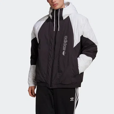 Adidas Originals Padded Adicolor Stay Warm Colorblock Sports Hooded Padded Jacket Black