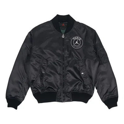 Air Jordan Men's  Paris Saint-germain Ma-1 Casual Sports Alphabet Solid Color Padded Clothes Black