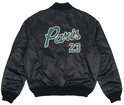 Air Jordan Men's  Paris Saint-germain Ma-1 Casual Sports Alphabet Solid Color Padded Clothes Black