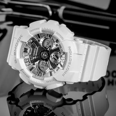 Casio G-shock Analog-digital 'white' In Metallic