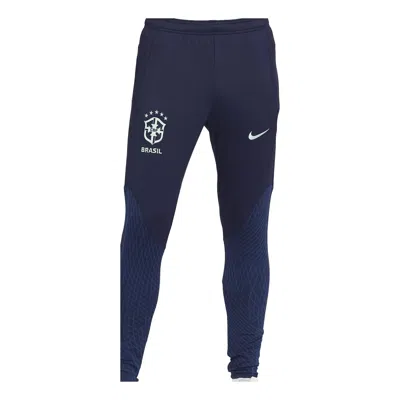 Nike 2022-2023 Brazil Dri-fit Knit Football Pants 'navy' In Blue