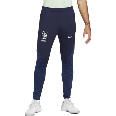 Nike 2022-2023 Brazil Dri-fit Knit Football Pants 'navy' In Blue