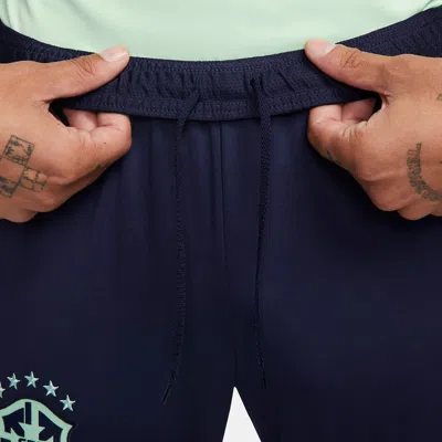 Nike 2022-2023 Brazil Dri-fit Knit Football Pants 'navy' In Blue
