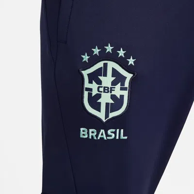 Nike 2022-2023 Brazil Dri-fit Knit Football Pants 'navy' In Blue