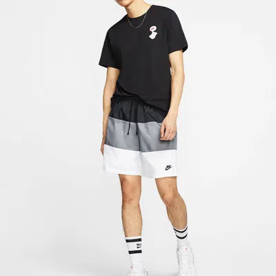Nike Sportswear City Edition Multicolor Woven Breathable Casual Shorts Black White Gray