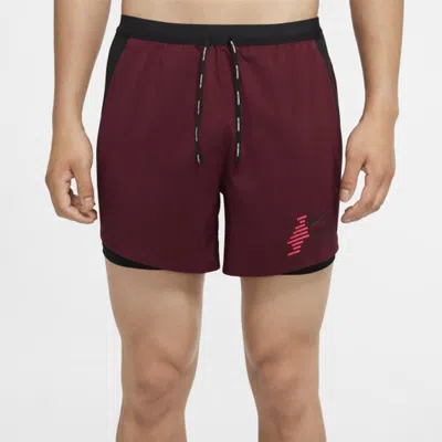 Nike Men's  Flex Stride Future Fast 2-in-1 Running Red Shorts In Burgundy