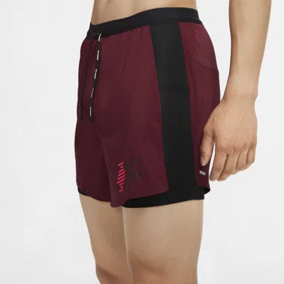 Nike Men's  Flex Stride Future Fast 2-in-1 Running Red Shorts In Burgundy