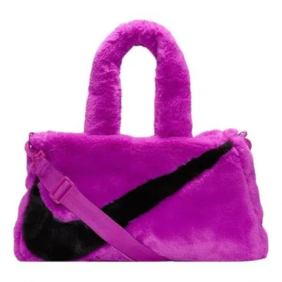 Nike Nsw Faux Fur Tote Bag 'vivid Purple Black' In Multi