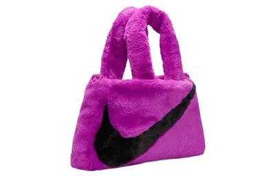 Nike Nsw Faux Fur Tote Bag 'vivid Purple Black' In Multi