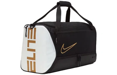 Nike Elite Basketball Duffel Bag 'black White Metallic Gold'