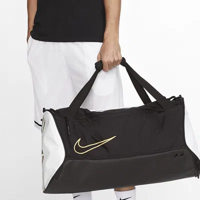 Nike Elite Basketball Duffel Bag 'black White Metallic Gold'