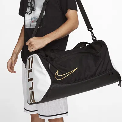 Nike Elite Basketball Duffel Bag 'black White Metallic Gold'
