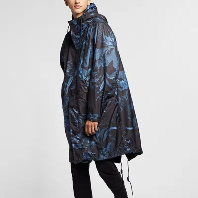 Nike Aop Printed Hooded Parka Coat 'blue Black'