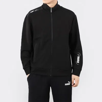 Puma Athleisure Casual Sports Stand Collar Knit Jacket Black