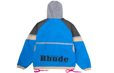 Puma X Rhude Crossover Hz Jacket Racing Half Zipper Colorblock In Blue