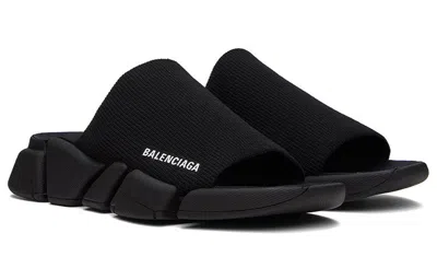 Balenciaga (wmns)  Speed 2.0 Slides 'black Recycled Knit And Black Sole Unit'