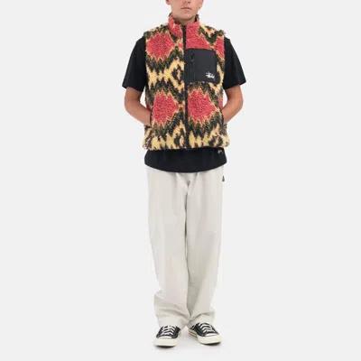 Stussy Fillmore Sherpa Vest 'mustard' In Multi