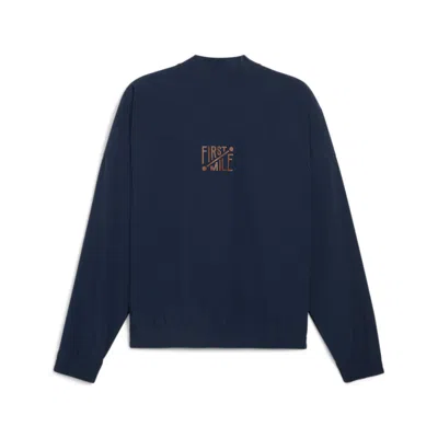 Puma X First Mile Running Jacket 'navy' In Blue