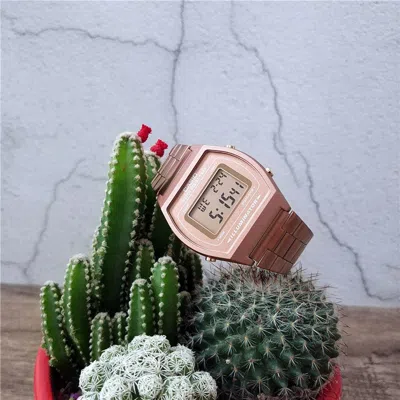 Casio Waterproof Unisex Mens Rose Gold Digital