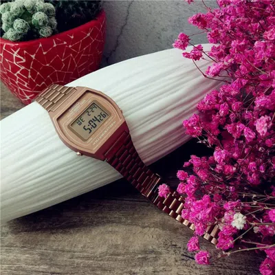 Casio Waterproof Unisex Mens Rose Gold Digital