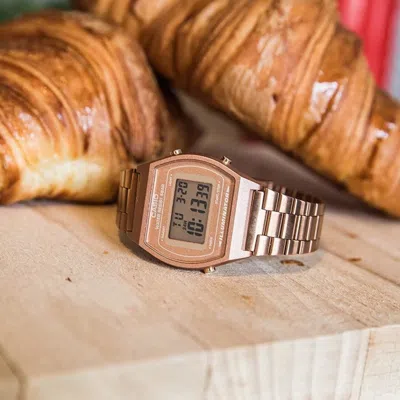 Casio Waterproof Unisex Mens Rose Gold Digital