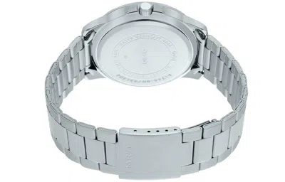 Casio Stainless Steel Strap Quartz Waterproof Mens Silverblack Analog In Metallic