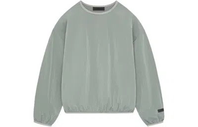 Essentials Fear Of God  Ss24 Crinkle Nylon Pullover Crewneck 'seal' In Gray