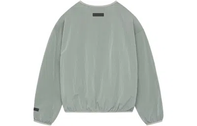 Essentials Fear Of God  Ss24 Crinkle Nylon Pullover Crewneck 'seal' In Gray