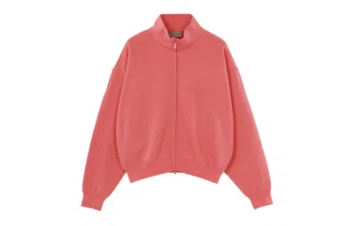 Essentials Fear Of God  Fw22 Fullzip Jacket Coral In Red