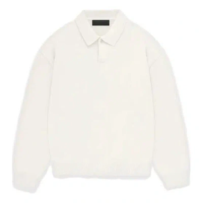 Essentials Fear Of God  Fw23 Knit Polo 'cloud Dancer' In White