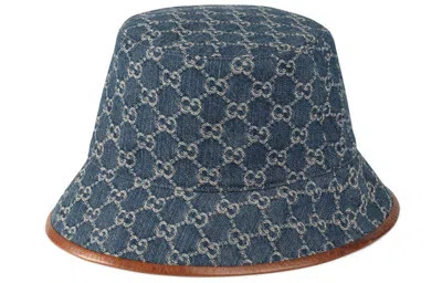 Gucci Women Blue Bucket Hat In Gg Canvas Woman