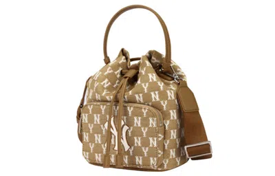 Mlb Retro Full Print Series Ny New York Yankees Drawstring Shoulder Messenger Bag Khaki