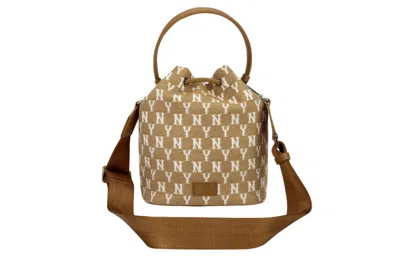 Mlb Retro Full Print Series Ny New York Yankees Drawstring Shoulder Messenger Bag Khaki