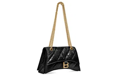 Balenciaga Hourglass S Quilted Shoulder Bag In Schwarz