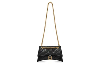 Balenciaga Hourglass S Quilted Shoulder Bag In Schwarz