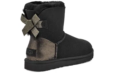 Ugg Mini Bailey Bow "black" Ankle Boots In Black