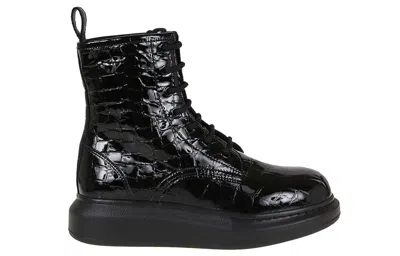 Alexander Mcqueen (wmns)  Crocodile Effect High Hybrid Boots 'black'