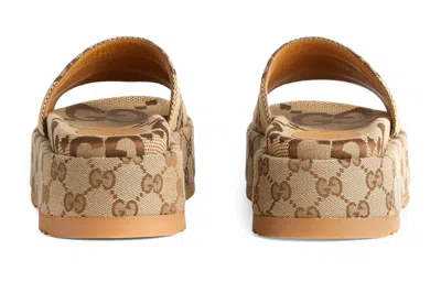 Gucci Angelina Logo-jacquard Coated-canvas Platform Slides