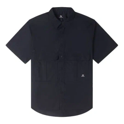 Converse Elevated Woven Top 'black' In Blue