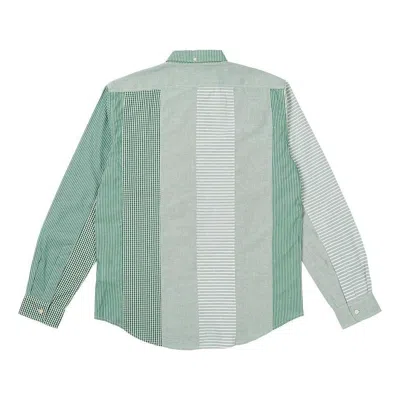Palace Patchwork Stripe Shirt 'green' In Gray