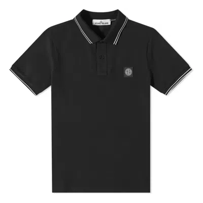 Stone Island Short Sleeve Slim Polo In Blue