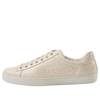 Gucci Ace 'gg Embossed - White' In Neutral